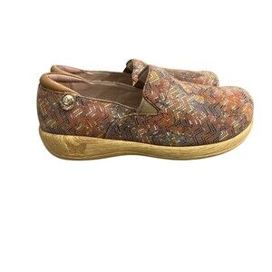 Alegria Keli Professional Clogs Womens 8.5-9 Multicolor Chevron Slip On